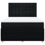 vidaXL Sommier à lattes de lit avec matelas Noir 140x190 cm Tissu
