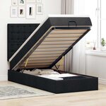 vidaXL Cadre de lit ottoman avec matelas noir 90x190 cm tissu