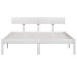 vidaXL Cadre de lit sans matelas blanc bois massif