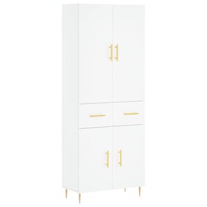 vidaXL Buffet haut Blanc 69 5x34x180 cm Bois d'ingénierie