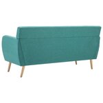 vidaXL Canapé à 3 places revêtement en tissu 172x70x82 cm vert