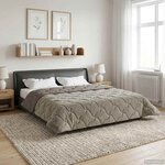 vidaXL Duvet complet toute l'année Matelassé Gris clair 200 x 220 cm