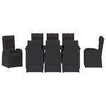 vidaXL Ensemble de salle à manger de jardin 9 pièces avec coussins - Rattan poly noir