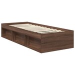 vidaXL Cadre de lit avec tête de lit Chêne brun 75 x 190 cm Pin massif