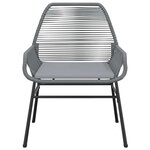 vidaXL Ensemble à manger jardin coussins 5 Pièces gris poly rotin verre