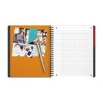 Cahier spirales oxford activebook a5+ 17 x 22 cm - perforé 4 trous- petits carreaux - 160 pages