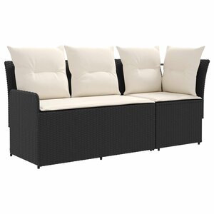 vidaXL 2 pc Sofa de jardin avec accoudoirs et sofa d'angle Rotin PE