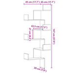 vidaXL Étagère d'angle murale chêne sonoma 45x45x147cm bois ingénierie