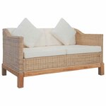 vidaXL Ensemble de canapés 2 Pièces avec coussins Rotin naturel
