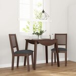 vidaXL Chaises à manger coussins 2 Pièces marron bois massif caoutchouc