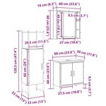 vidaXL Ensemble de mobilier de salle de bain avec étagère 3 Pièces Marron