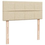 vidaXL Sommier à lattes de lit avec matelas crème 120x190 cm tissu
