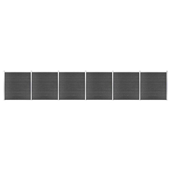 vidaXL Ensemble de panneau de clôture WPC 1045x186 cm Noir