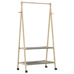 vidaXL Porte-vêtements et étagères et roulettes 96x45 5x155 5cm bambou