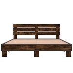 vidaXL Cadre de lit sans matelas chêne fumé 160x200 cm