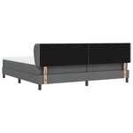 vidaXL Lit boxspring avec matelas Gris foncé 200 x 200 cm tissu