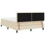 vidaXL Lit à ressorts avec matelas Crème 160 x 200 cm tissu