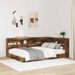 vidaXL Tête de lit de rangement Chêne fumé 140 cm Bois d'ingénierie