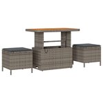 Ensemble de canapés de jardin 8 pièces avec coussins gris en rotin synthétique acacia