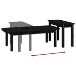 vidaXL Ensemble de tables basses 2 Pièces Noir Bois massif de pin