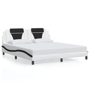 vidaXL Cadre de lit Viana sans matelas blanc et noir 180x200 cm similicuir