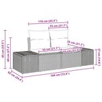 vidaXL Canapé de jardin avec coussin 184 x 62 x 69 cm polyrotin