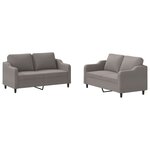 vidaXL Ensemble de canapés 2 Pièces avec coussins Taupe Tissu