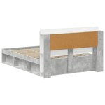 vidaXL Cadre de lit avec rangement Gris béton 140 x 200 cm