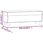 vidaXL Banc Crème 100x35x41 cm Tissu microfibre