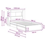 vidaXL Cadre de lit avec rangement Sonoma gris 100 x 200 cm