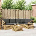 vidaXL Ensemble de canapés d'extérieur 6 Pièces Blanc et anthracite