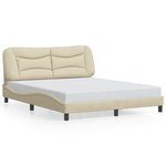 vidaXL Cadre de lit sans matelas crème 160x200 cm tissu