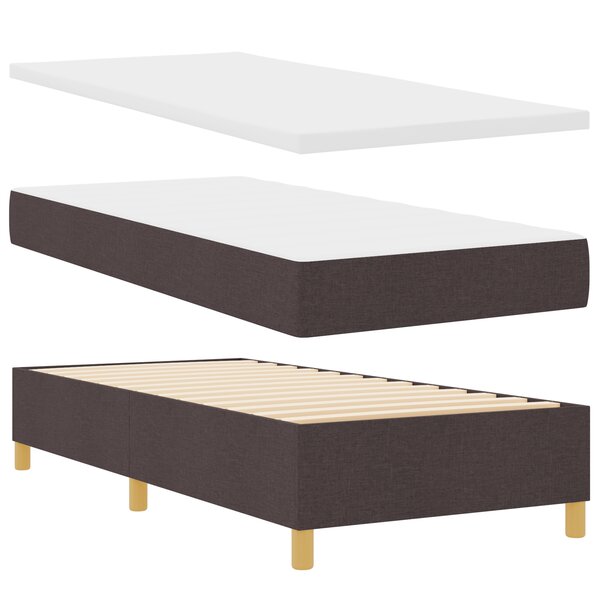 vidaXL Lit à ressorts avec matelas marron foncé 90x200 cm