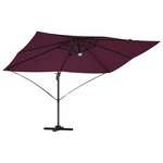 vidaXL Parasol Roma à Bras Déporté Rouge et Noir 352 x 251 x 265 cm