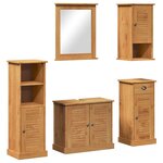 vidaXL Ensemble de mobilier de salle de bain VIGO 5 Pièces marron miel