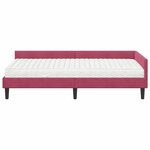 vidaXL Cadre de lit d'angle avec matelas 2 pc Bordeaux 90 x 200 cm