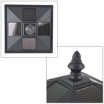 Luminaire extérieur solaire lampadaire lanterne classique LED 10 Lm dim. 15L x 15l x 120H cm noir