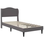 vidaXL Cadre de lit avec tête de lit Gris 90 x 200 cm Simili cuir