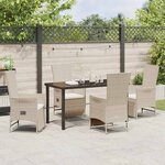 vidaXL Ensemble de salle à manger pour jardin 5 Pièces Beige polyrotin