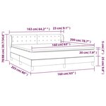 vidaXL Sommier à lattes de lit avec matelas Gris foncé 160x200cm Tissu