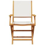 vidaXL Ensemble de bistro 3 Pièces blanc crème tissu et bois massif