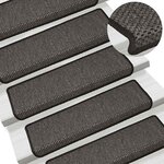vidaXL Tapis d'escalier autocollants 15 Pièces 65x21x4 cm Anthracite