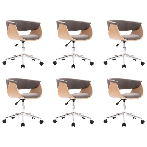 vidaXL Chaises pivotantes à manger lot de 6 taupe tissu