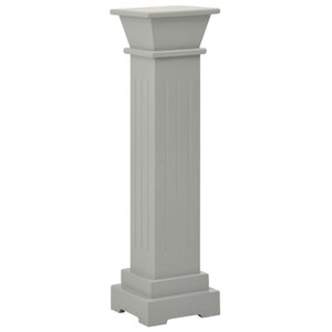 vidaXL Support pilier classique carré pour plantes Gris 17x17x66cm MDF
