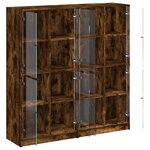 vidaXL Bibliothèque avec portes chêne fumé 136x37x142 cm