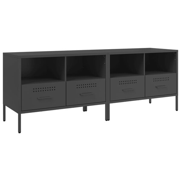 vidaXL Meubles TV 2 Pièces noir 68x39x50 5 cm acier