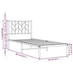 vidaXL Cadre de lit métal sans matelas avec tête de lit noir 80x200 cm