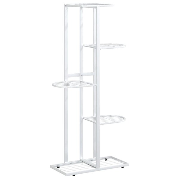 vidaXL Support pour plantes 5 niveaux 43x22x98 cm Blanc Métal