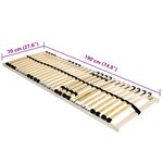 vidaXL Lit à lattes Marron 70 x 190 cm Bois de hêtre massif