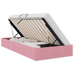 vidaXL Cadre de lit ottoman avec stockage Rose 90 x 200 cm Velours
